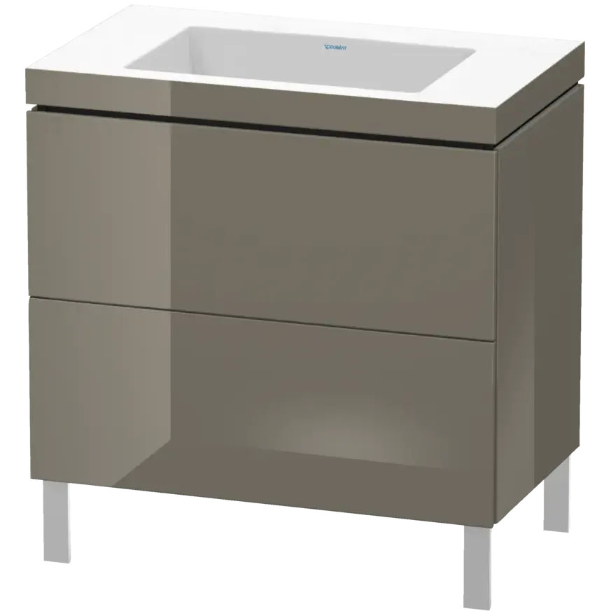 Duravit L-Cube 31" x 27" x 19" Flannel Gray Two Drawer C-Bonded Floorstanding Vanity Kit (LC6937N8989)