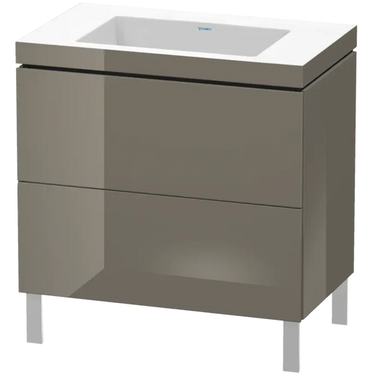 Duravit L-Cube 31" x 27" x 19" Flannel Gray Two Drawer C-Bonded Floorstanding Vanity Kit (LC6937N8989)