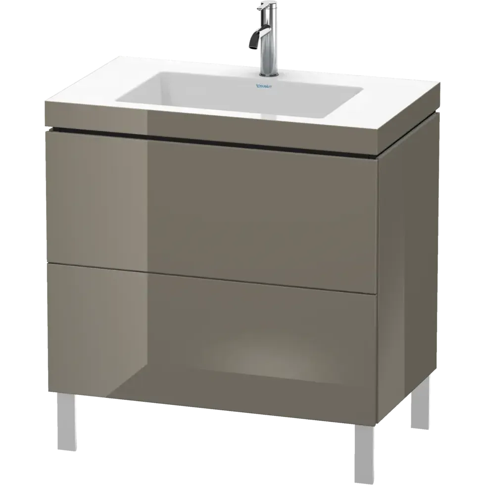Duravit L-Cube 31" x 27" x 19" Flannel Gray Two Drawer C-Bonded Floorstanding Vanity Kit (LC6937O8989)