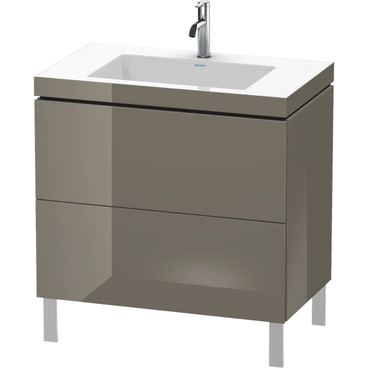 Duravit L-Cube 31" x 27" x 19" Flannel Gray Two Drawer C-Bonded Floorstanding Vanity Kit (LC6937O8989)