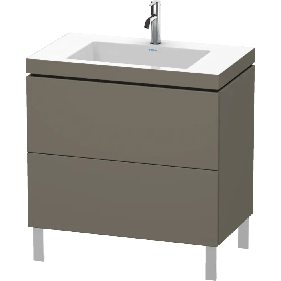 Duravit L-Cube 31" x 27" x 19" Flannel Gray Two Drawer C-Bonded Floorstanding Vanity Kit (LC6937O9090)
