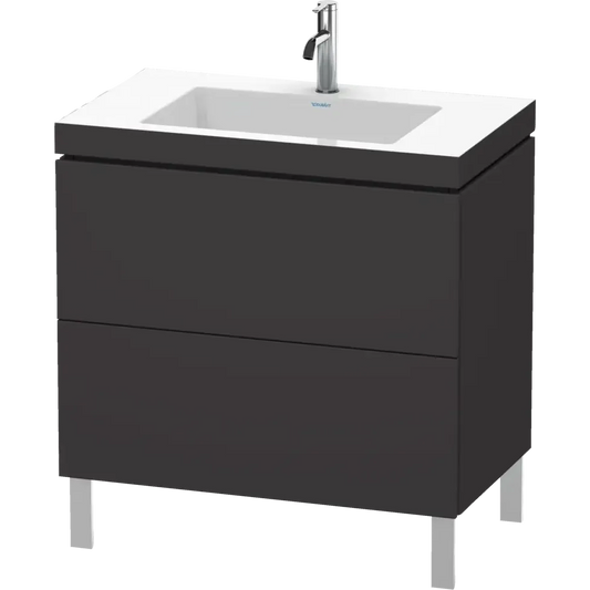 Duravit L-Cube 31" x 27" x 19" Graphite Two Drawer C-Bonded Floorstanding Vanity Kit (LC6937O8080)