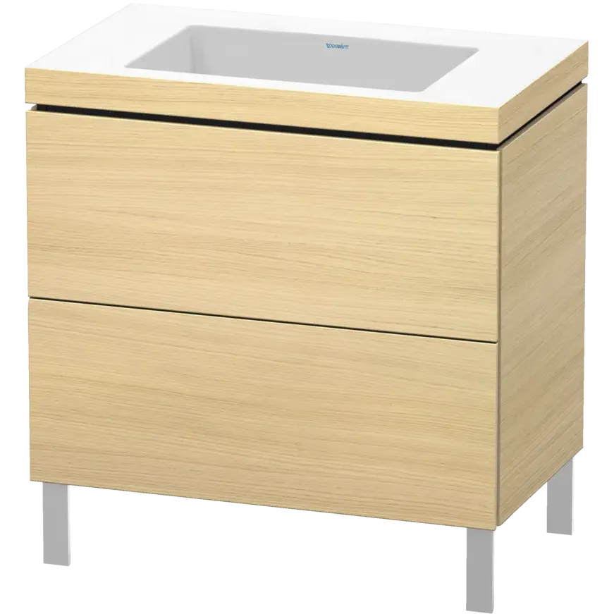 Duravit L-Cube 31" x 27" x 19" Mediterranean Oak Two Drawer C-Bonded Floorstanding Vanity Kit (LC6937N7171)