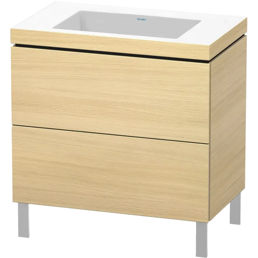 Duravit L-Cube 31" x 27" x 19" Mediterranean Oak Two Drawer C-Bonded Floorstanding Vanity Kit (LC6937N7171)