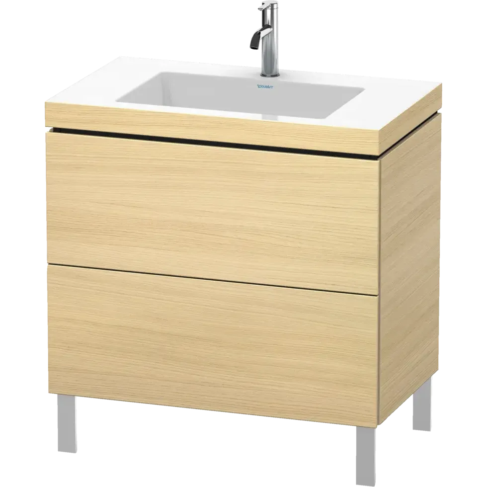 Duravit L-Cube 31" x 27" x 19" Mediterranean Oak Two Drawer C-Bonded Floorstanding Vanity Kit (LC6937O7171)