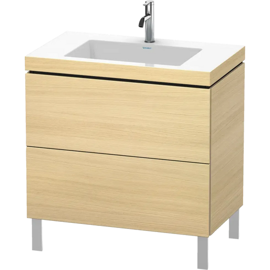 Duravit L-Cube 31" x 27" x 19" Mediterranean Oak Two Drawer C-Bonded Floorstanding Vanity Kit (LC6937O7171)