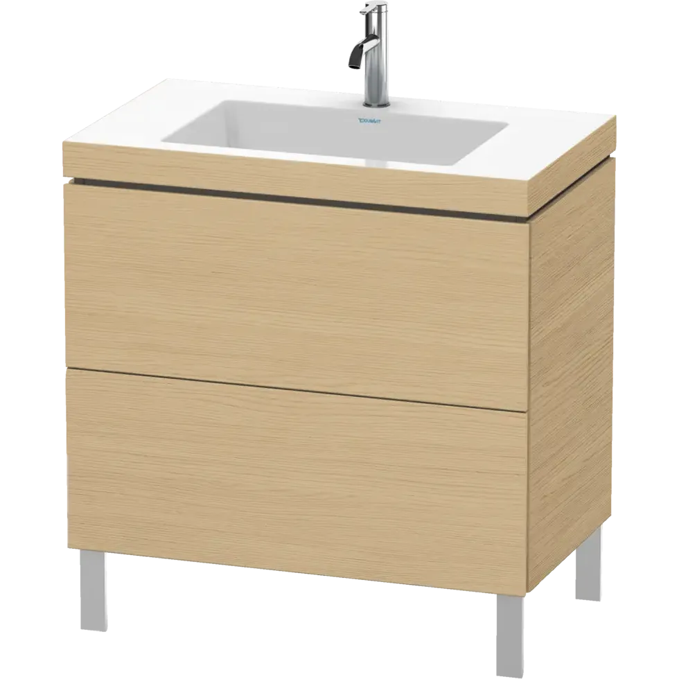 Duravit L-Cube 31" x 27" x 19" Natural Oak Two Drawer C-Bonded Floorstanding Vanity Kit (LC6937O3030)