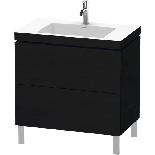 Duravit L-Cube 31" x 27" x 19" Oak Black Two Drawer C-Bonded Floorstanding Vanity Kit (LC6937O1616)