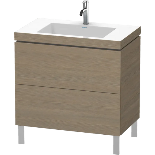 Duravit L-Cube 31" x 27" x 19" Oak Terra Two Drawer C-Bonded Floorstanding Vanity Kit (LC6937O3535)