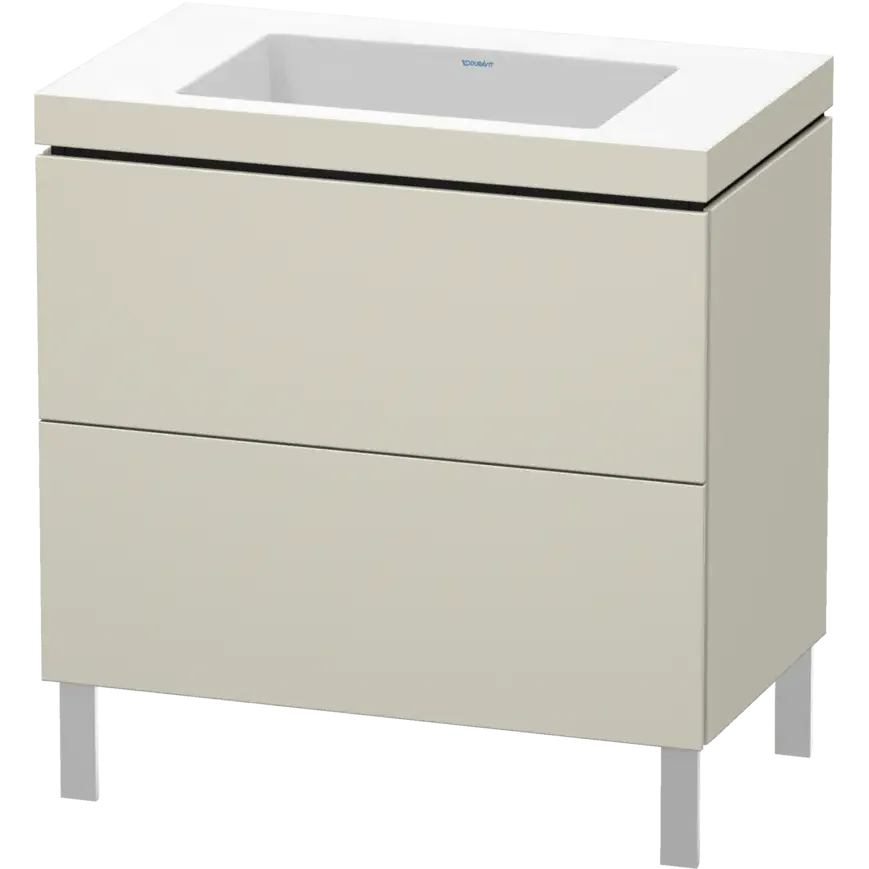 Duravit L-Cube 31" x 27" x 19" Taupe Two Drawer C-Bonded Floorstanding Vanity Kit (LC6937N9191)