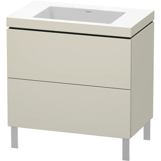 Duravit L-Cube 31" x 27" x 19" Taupe Two Drawer C-Bonded Floorstanding Vanity Kit (LC6937N9191)