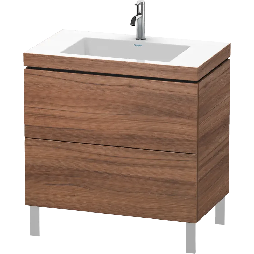 Duravit L-Cube 31" x 27" x 19" Walnut Two Drawer C-Bonded Floorstanding Vanity Kit (LC6937O7979)