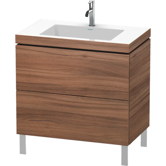 Duravit L-Cube 31" x 27" x 19" Walnut Two Drawer C-Bonded Floorstanding Vanity Kit (LC6937O7979)