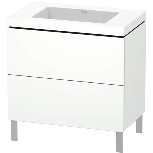 Duravit L-Cube 31" x 27" x 19" White Two Drawer C-Bonded Floorstanding Vanity Kit (LC6937N1818)