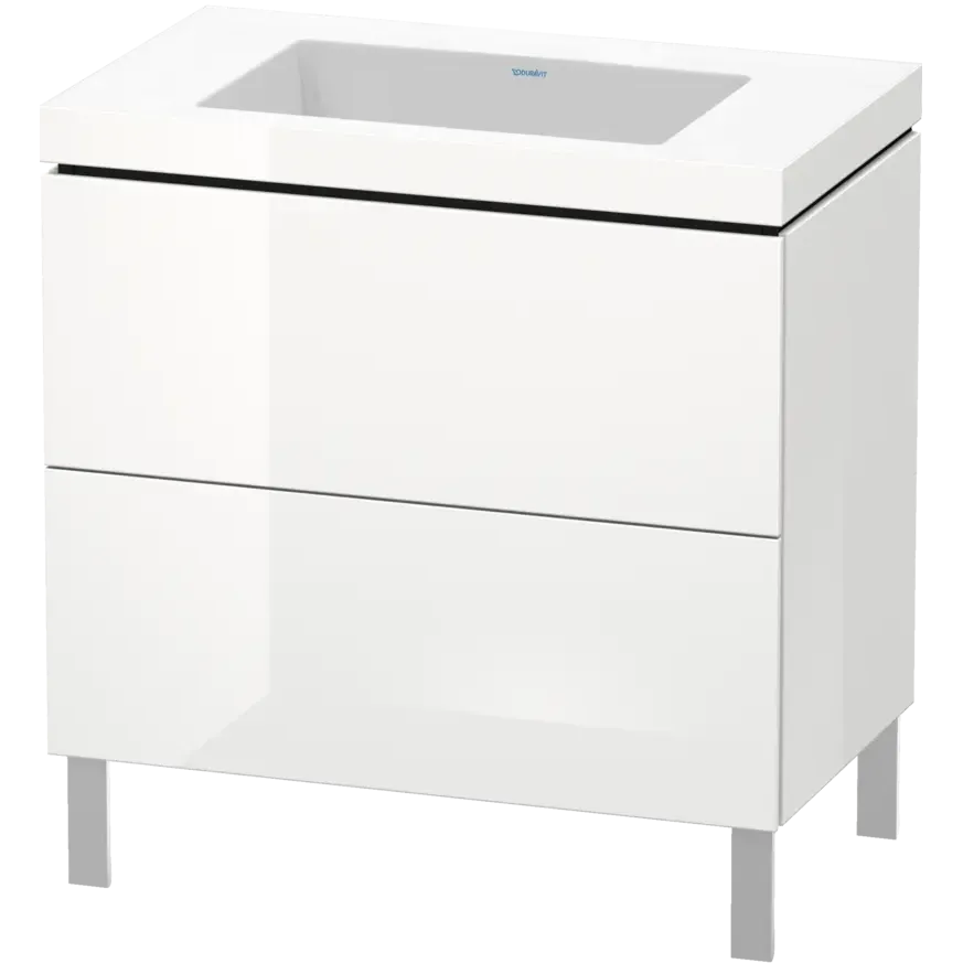 Duravit L-Cube 31" x 27" x 19" White Two Drawer C-Bonded Floorstanding Vanity Kit (LC6937N2222)