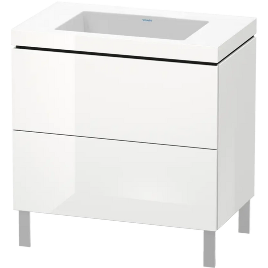 Duravit L-Cube 31" x 27" x 19" White Two Drawer C-Bonded Floorstanding Vanity Kit (LC6937N2222)