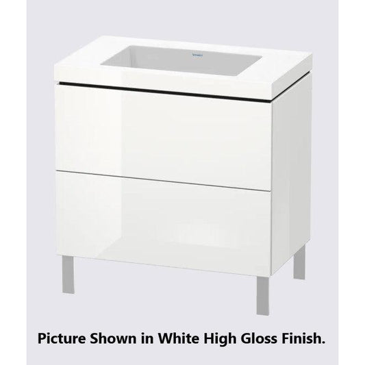 Duravit L-Cube 31" x 27" x 19" White Two Drawer C-Bonded Floorstanding Vanity Kit (LC6937N8585)