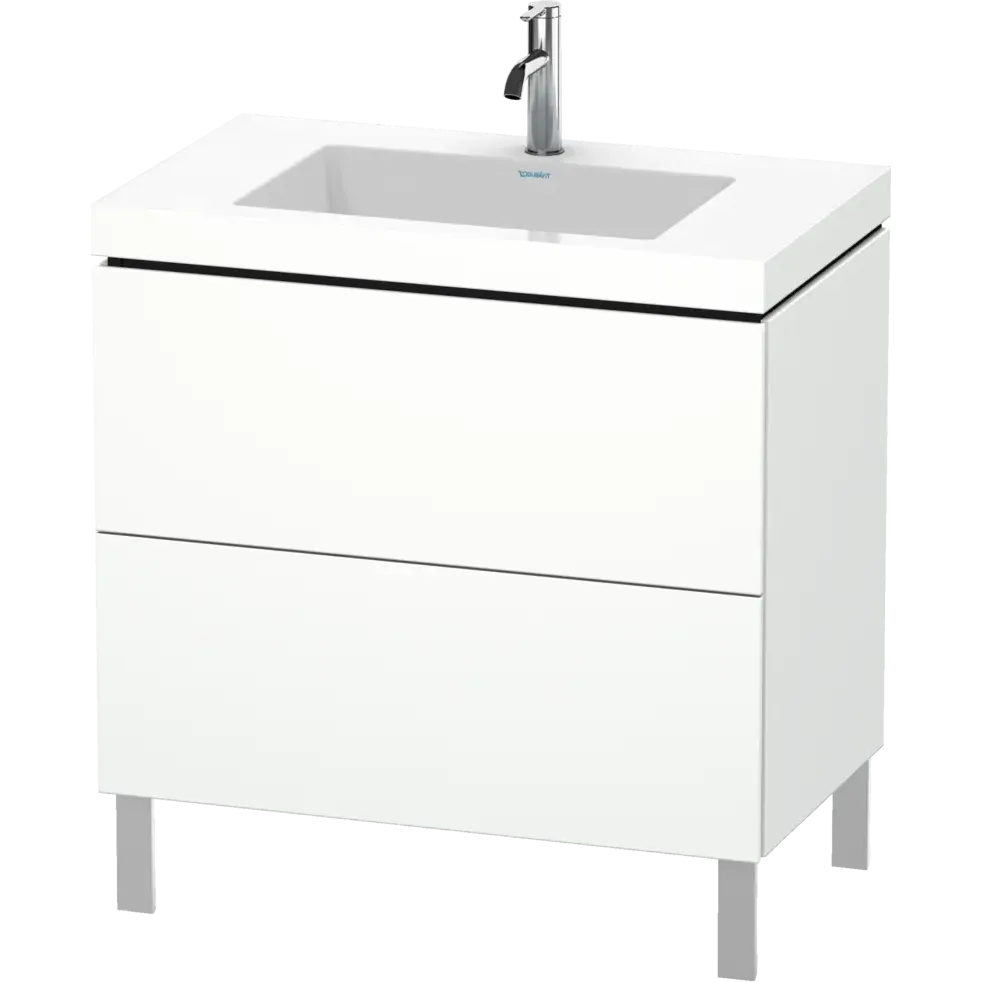 Duravit L-Cube 31" x 27" x 19" White Two Drawer C-Bonded Floorstanding Vanity Kit (LC6937O1818)