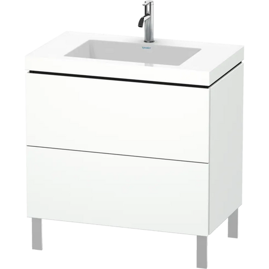 Duravit L-Cube 31" x 27" x 19" White Two Drawer C-Bonded Floorstanding Vanity Kit (LC6937O1818)