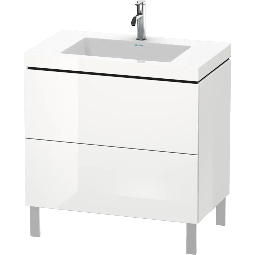 Duravit L-Cube 31" x 27" x 19" White Two Drawer C-Bonded Floorstanding Vanity Kit (LC6937O2222)