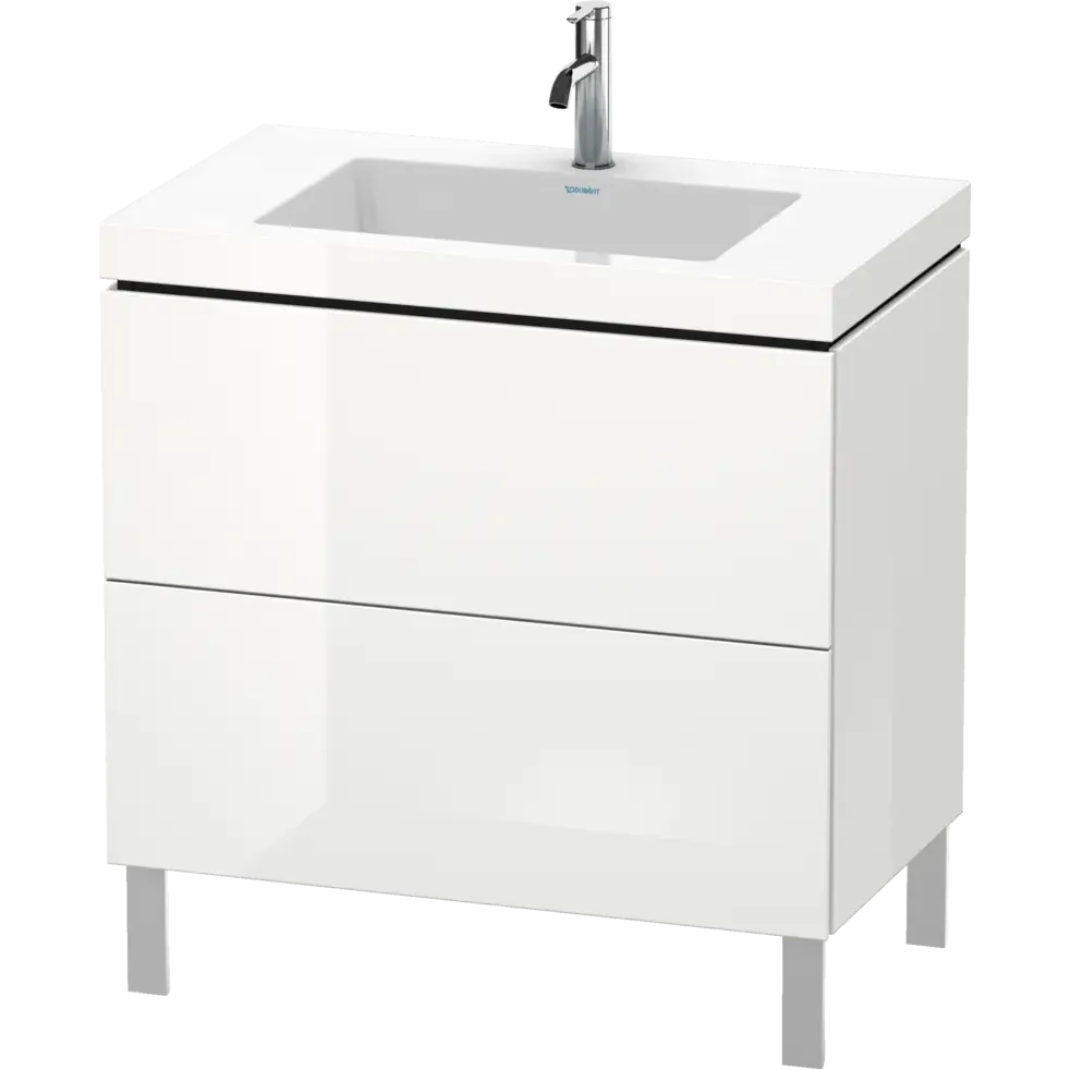 Duravit L-Cube 31" x 27" x 19" White Two Drawer C-Bonded Floorstanding Vanity Kit (LC6937O8585)