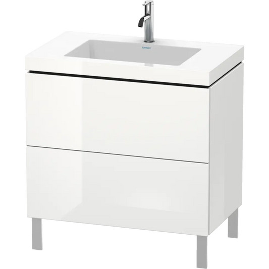 Duravit L-Cube 31" x 27" x 19" White Two Drawer C-Bonded Floorstanding Vanity Kit (LC6937O8585)