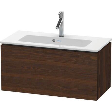Duravit L-Cube 32" x 16" x 15" Walnut Brushed One Drawer Wall-Mount Vanity Unit (LC615706969)