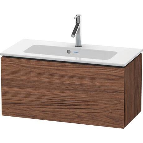 Duravit L-Cube 32" x 16" x 15" Walnut Dark One Drawer Wall-Mount Vanity Unit (LC615702121)