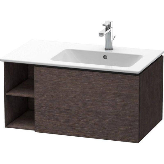 Duravit L-Cube 32" x 16" x 19" Dark Brushed Oak One Drawer Wall-Mount Vanity Unit (LC619207272)