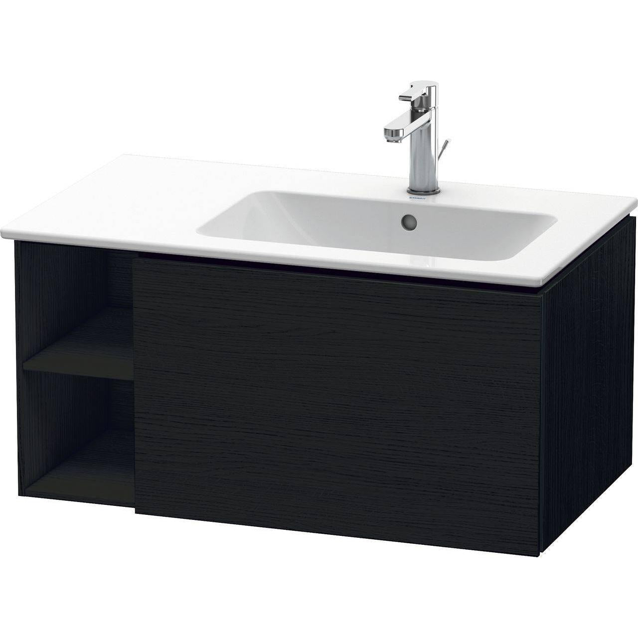 Duravit L-Cube 32" x 16" x 19" Oak Black One Drawer Wall-Mount Vanity Unit (LC619201616)