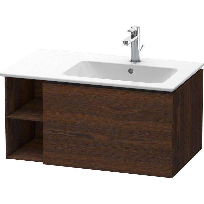 Duravit L-Cube 32" x 16" x 19" Walnut Brushed One Drawer Wall-Mount Vanity Unit (LC619206969)