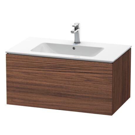 Duravit L-Cube 32" x 16" x 19" Walnut Dark One Drawer Wall-Mount Vanity Unit (LC614102121)