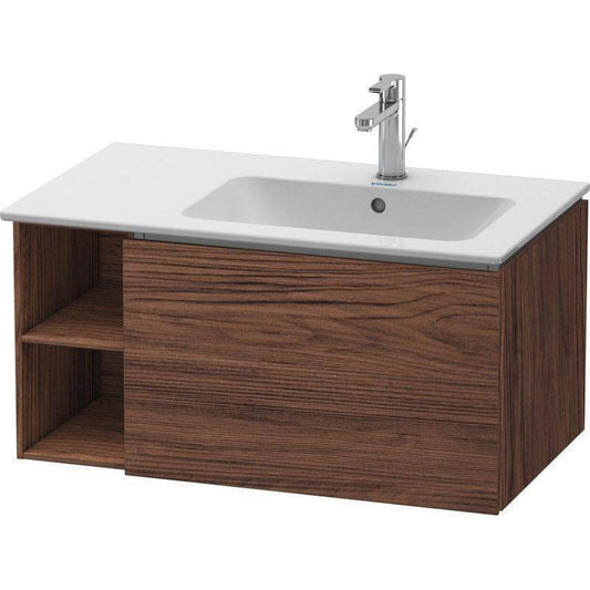Duravit L-Cube 32" x 16" x 19" Walnut Dark One Drawer Wall-Mount Vanity Unit (LC619202121)