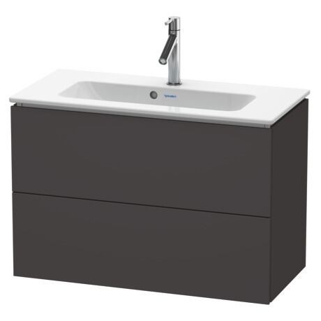 Duravit L-Cube 32" x 22" x 15" Graphite Two Drawer Wall-Mount Vanity Unit (LC625708080)