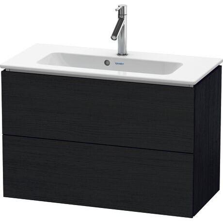 Duravit L-Cube 32" x 22" x 15" Oak Black Two Drawer Wall-Mount Vanity Unit (LC625701616)