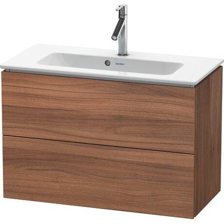 Duravit L-Cube 32" x 22" x 15" Walnut Two Drawer Wall-Mount Vanity Unit (LC625707979)