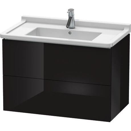 Duravit L-Cube 32" x 22" x 18" Black Two Drawer Wall-Mount Vanity Unit (LC626504040)