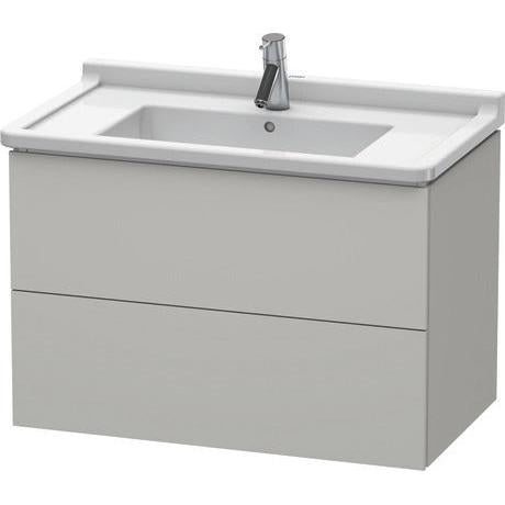 Duravit L-Cube 32" x 22" x 18" Concrete Gray Two Drawer Wall-Mount Vanity Unit (LC626500707)