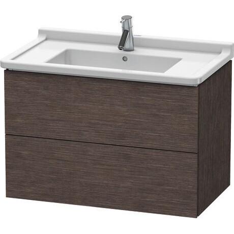 Duravit L-Cube 32" x 22" x 18" Dark Brushed Oak Two Drawer Wall-Mount Vanity Unit (LC626507272)