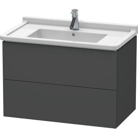 Duravit L-Cube 32" x 22" x 18" Graphite Two Drawer Wall-Mount Vanity Unit (LC626504949)