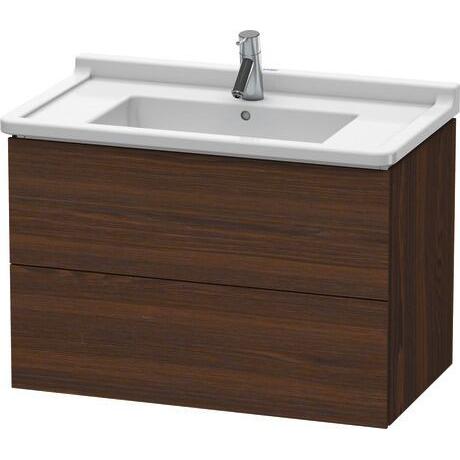 Duravit L-Cube 32" x 22" x 18" Walnut Brushed Two Drawer Wall-Mount Vanity Unit (LC626506969)