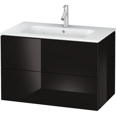 Duravit L-Cube 32" x 22" x 19" Black Two Drawer Wall-Mount Vanity Unit (LC624104040)