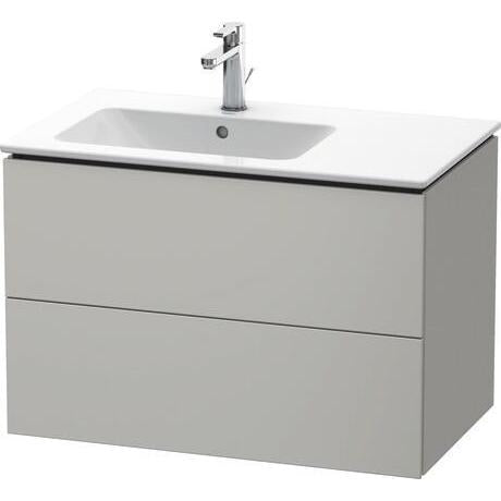 Duravit L-Cube 32" x 22" x 19" Concrete Gray Two Drawer Wall-Mount Vanity Unit (LC629100707)