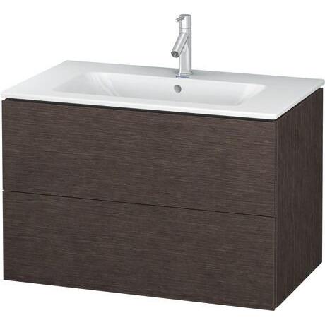 Duravit L-Cube 32" x 22" x 19" Dark Brushed Oak Two Drawer Wall-Mount Vanity Unit (LC624107272)