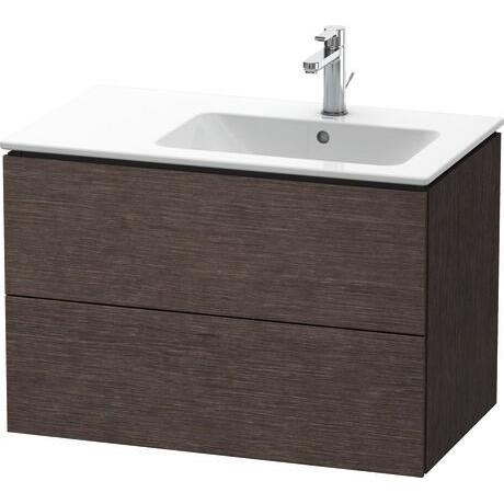 Duravit L-Cube 32" x 22" x 19" Dark Brushed Oak Two Drawer Wall-Mount Vanity Unit (LC629207272)