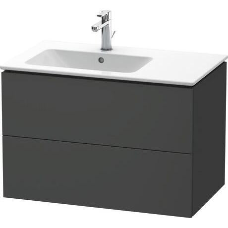 Duravit L-Cube 32" x 22" x 19" Graphite Two Drawer Wall-Mount Vanity Unit (LC629104949)