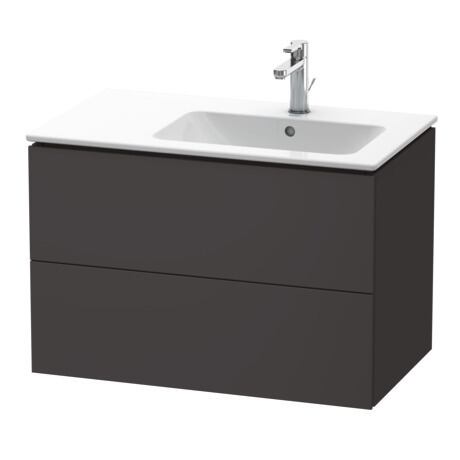 Duravit L-Cube 32" x 22" x 19" Graphite Two Drawer Wall-Mount Vanity Unit (LC629208080)