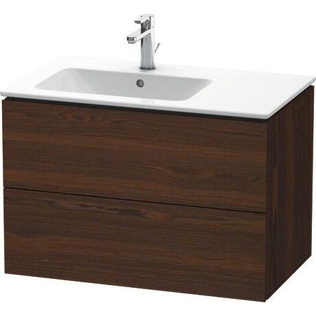 Duravit L-Cube 32" x 22" x 19" Walnut Brushed Two Drawer Wall-Mount Vanity Unit (LC629106969)