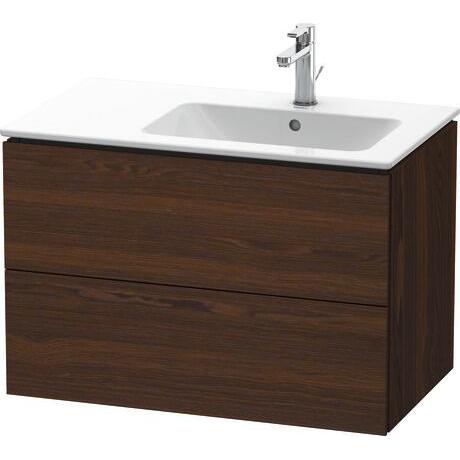 Duravit L-Cube 32" x 22" x 19" Walnut Brushed Two Drawer Wall-Mount Vanity Unit (LC629206969)