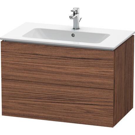 Duravit L-Cube 32" x 22" x 19" Walnut Dark Two Drawer Wall-Mount Vanity Unit (LC624102121)